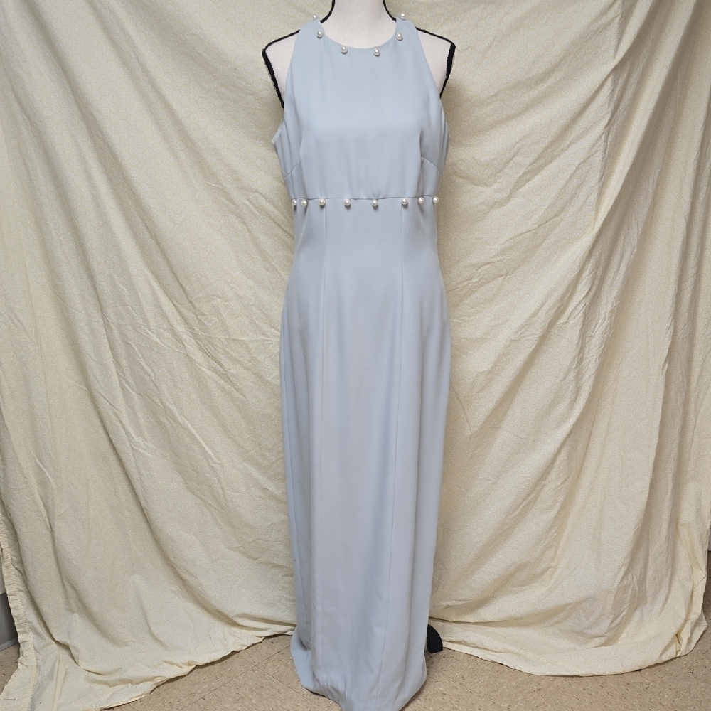 Watters Sky Blue Sleeveless Maxi Dress